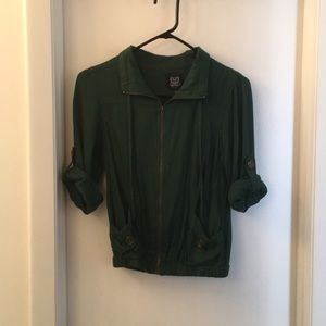 Emerald Green Bomber Jacket